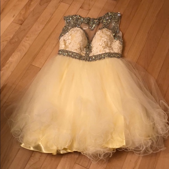 pale yellow homecoming dresses
